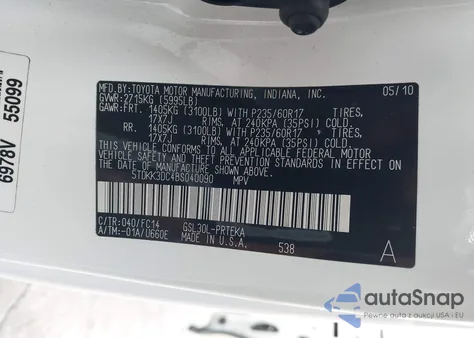 2011 Toyota Sienna Le V6 z USA, uszkodzony, nr VIN 5TDKK3DC4BS040090